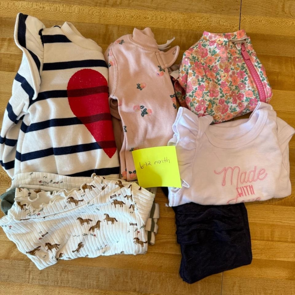 Baby Clothing Bundle with Heart and Floral Designs